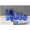 Image 9 : (6) Blue Glass Cannisters