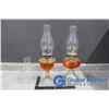 Image 1 : (2) Glass Oil Lamp with Shades - Full