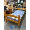 **Wood Twin Bed w/Mattress