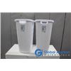 **(2) Tall Plastic Laundry Hampers