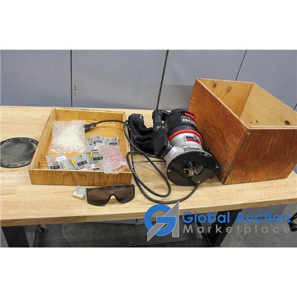 **Craftsman 8amp Router with Bits and Wooden Case