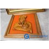 Image 2 : Framed Painting and Wood Carved Art