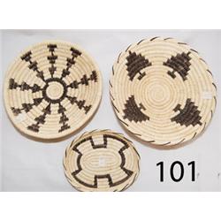 THREE PAPAGO BASKETS