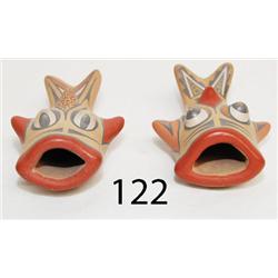 TWO SANTA CLARA POTTERY FISH