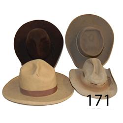 FOUR WESTERN HATS