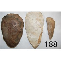 THREE MIDWEST FLINT TOOLS