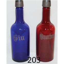 PAIR BACK BAR BOTTLES