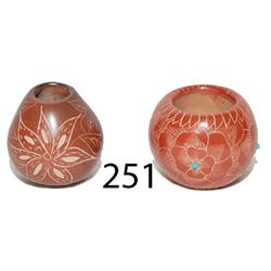 TWO SANTA CLARA POTS