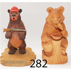 TWO WOOD CARVINGS 