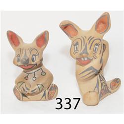 TWO SANTA CLARA POTTERY ANIMALS