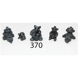 FIVE SANTA CLARA POTTERY FIGURES