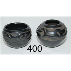 TWO SANTA CLARA POTTERY JARS