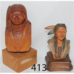 TWO WOOD CARVINGS 