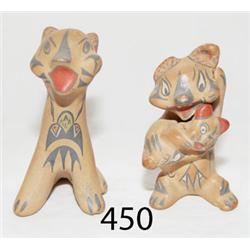 TWO SANTA CLARA POTTERY FIGURES