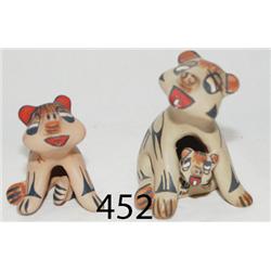 TWO POTTERY ANIMALS