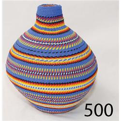 NAVAJO/APACHE BEADED BASKET