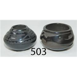 TWO SAN ILDEFONSO POTTERY ITEMS