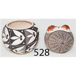 TWO ACOMA POTTERY ITEMS