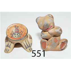 TWO SANTA CLARA POTTERY FIGURES
