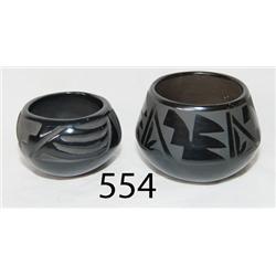 TWO SANTA CLARA POTTERY BOWLS