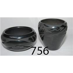 TWO SANTA CLARA POTTERY ITEMS