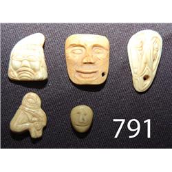 FIVE NORTHWEST COAST CARVINGS
