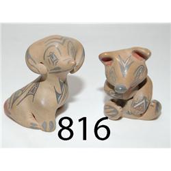 TWO SANTA CLARA POTTERY FIGURES