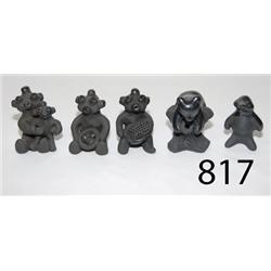 FIVE SANTA CLARA POTTERY FIGUERS