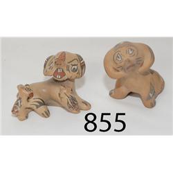 TWO SANTA CLARA POTTERY FIGURES 