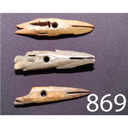 THREE ESKIMO HARPOON HEADS