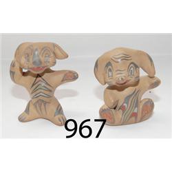TWO SANTA CLARA POTTERY FIGURES 