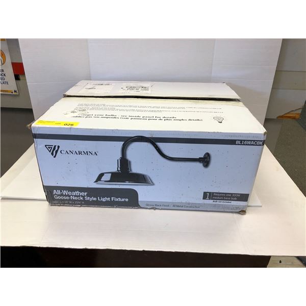 Canarmna All Weather Goose-Neck Style Light Fixtures - BL16WACBK