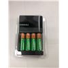 Image 2 : Box of Amazon Basics Alkaline Batteries - AA with Duracell Battery Recharger with 4 Rechargeable AA