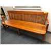 Image 1 : Large Oak Bench with Back - Nice Piece - 70in x 19 1/2in x 33in tall