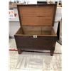 Image 2 : Vintage Wood Chest - missing keys - approx. 37in x 22in x 24in