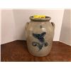 Image 1 : Pottery - Milk Jug #2 - 12in tall - Pottery - Beige with Blue Floral Design