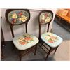 Image 1 : Two Antique Needlepoint Chairs with Needlepoint backs