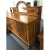 Image 3 : Antique Oak Buffet - three drawers and locking cupboard doors (with keys) includes Unattached Back w