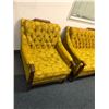 Image 3 : Large 4 seater Gold Patterned Sofa with Armchair - excellent condition - 89in long x 33in deep x 31i
