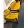 Image 4 : Large 4 seater Gold Patterned Sofa with Armchair - excellent condition - 89in long x 33in deep x 31i