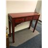 Image 1 : Asian Style Red Hallway Table with three drawers - approx. 41in x 12in x 34in