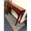 Image 3 : Asian Style Red Hallway Table with three drawers - approx. 41in x 12in x 34in