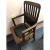 Image 2 : Wood Bankers Chair with Black Upholstery - approx. 22 1/2in x 19in x 36in