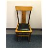 Image 1 : Wood Chair with black upholstered seat - approx. 16 1/2in  x 16 1/2in x 38in