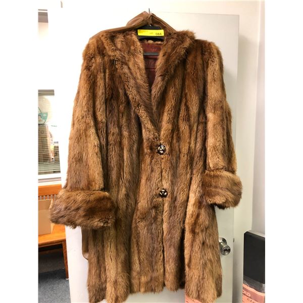 Ladies Sable Fur Jacket with original storage bag - Looks like a Size 10 - 3/4 length style