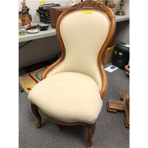 Upholstered Beige Chair - French Provincial - STYLE - approx. 24in x 32in x 42in