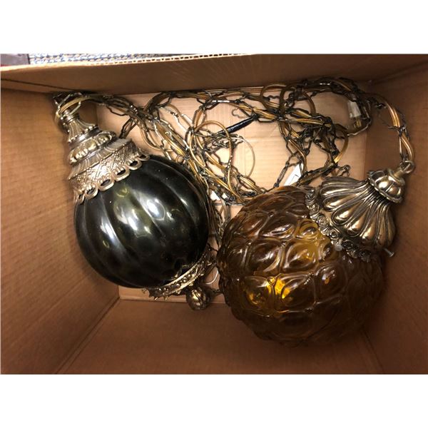 Two Hanging Vintage Lamps on chain