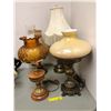 Image 2 : Collection of 4 Vintage Lamps with shades - tallest approx. 29in