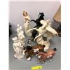 Image 1 : Group of 11 Ceramic Pieces - Horses, Wolves, Bear &  People