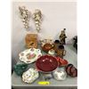 Image 1 : Collection of Misc. Antique Décor Pieces - candy dishes, Candle Holders, Steins, etc.  Different Man